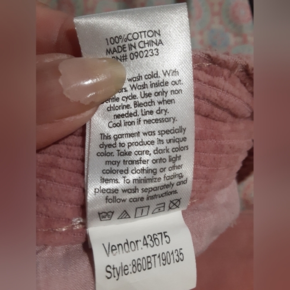 Pacsun NWT Women's Corduroy Rose Pink Mom Jeans 100%Cotton Size 30 - Picture 7 of 7